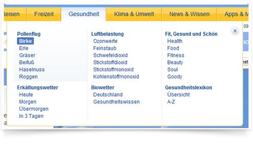 Das Navigationmenü
